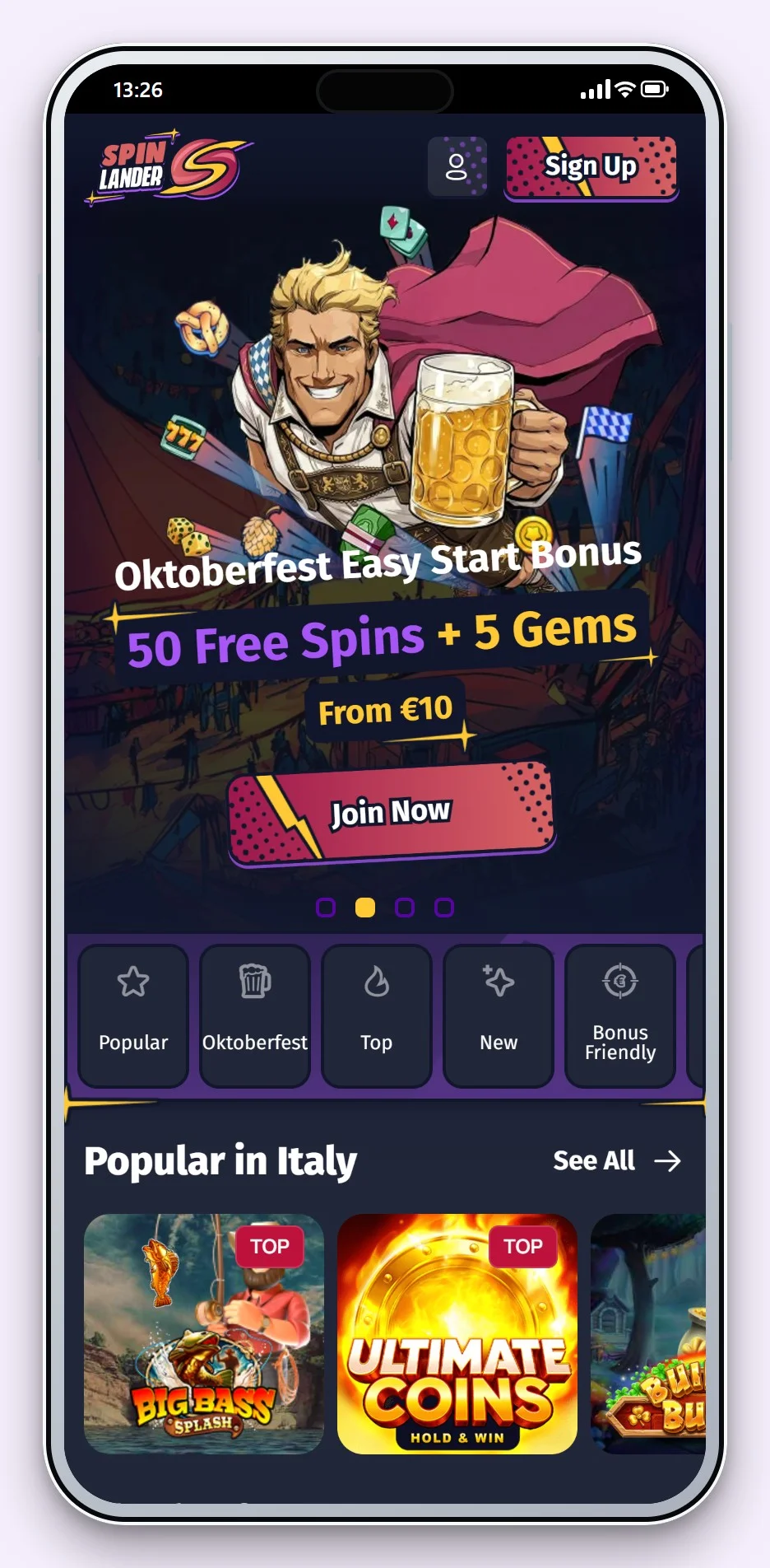 casino revolut: kasiino SpinLander avaleht