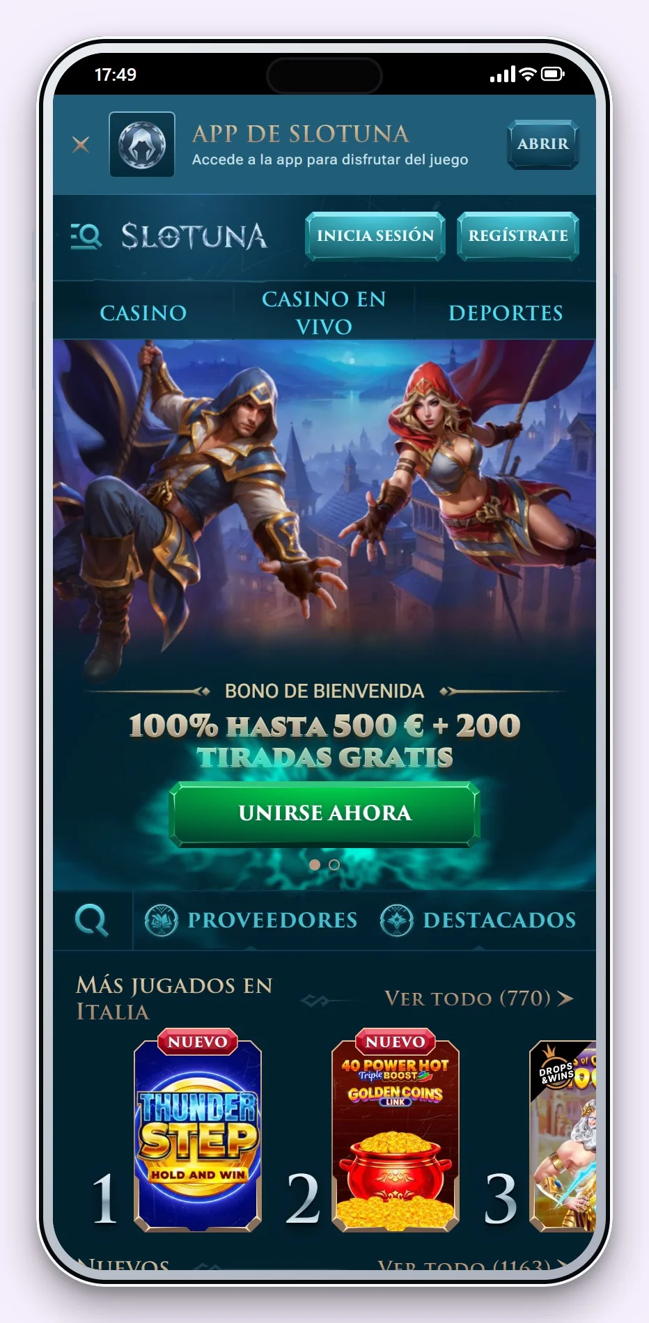 casinos revolut: la página principal del casino Slotuna