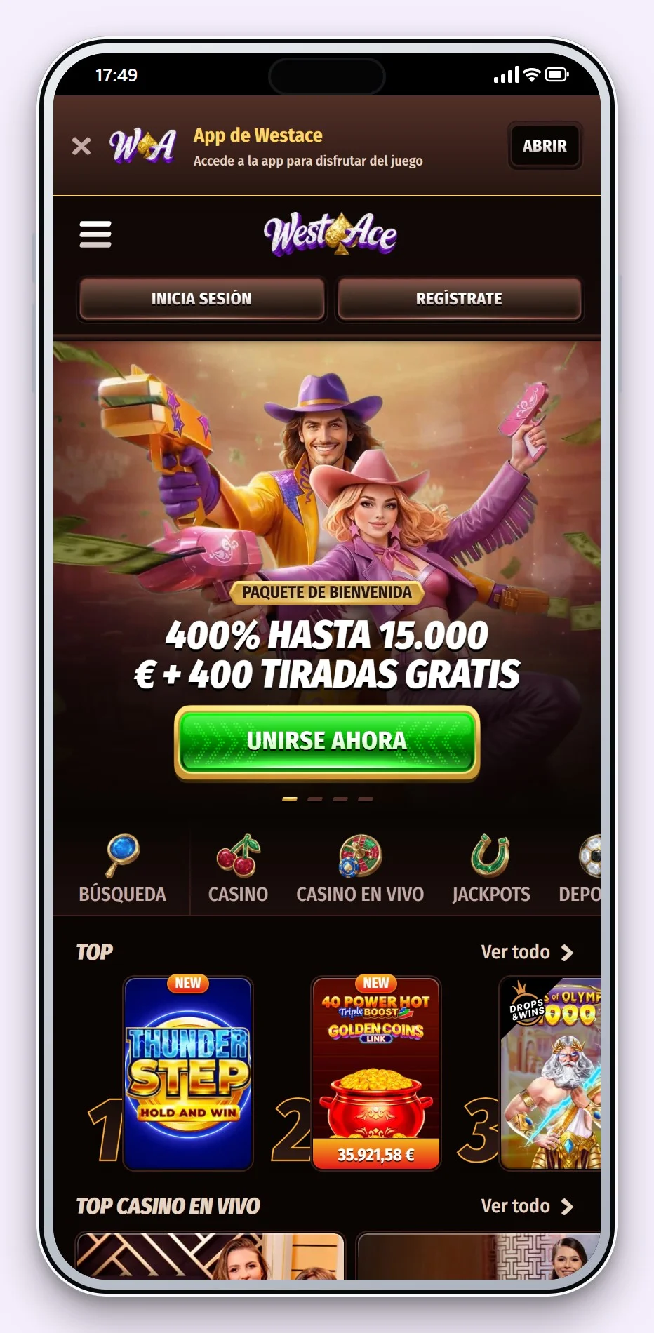 casas de apuestas revolut: el lobby de WestAce