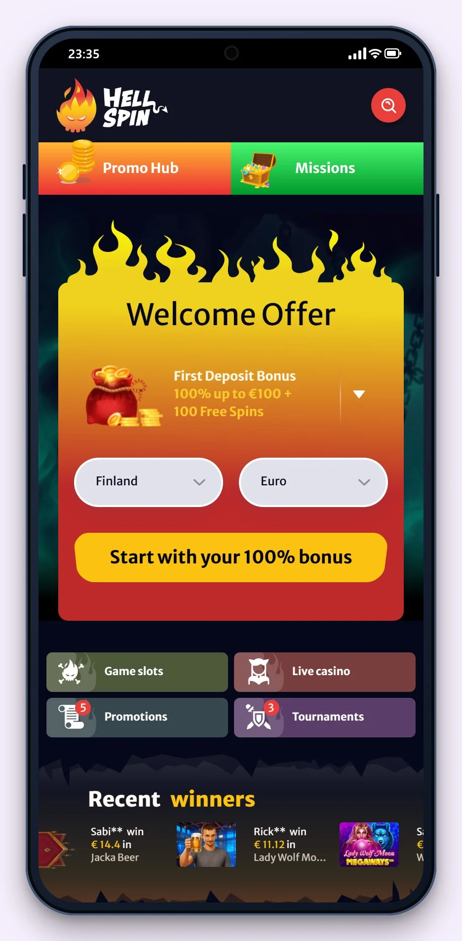 Revolut casino: kasinon HellSpin etusivu