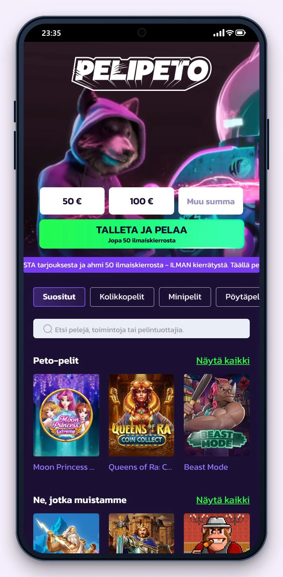 Revolut nettikasinot: kasinon Pelipeto aula