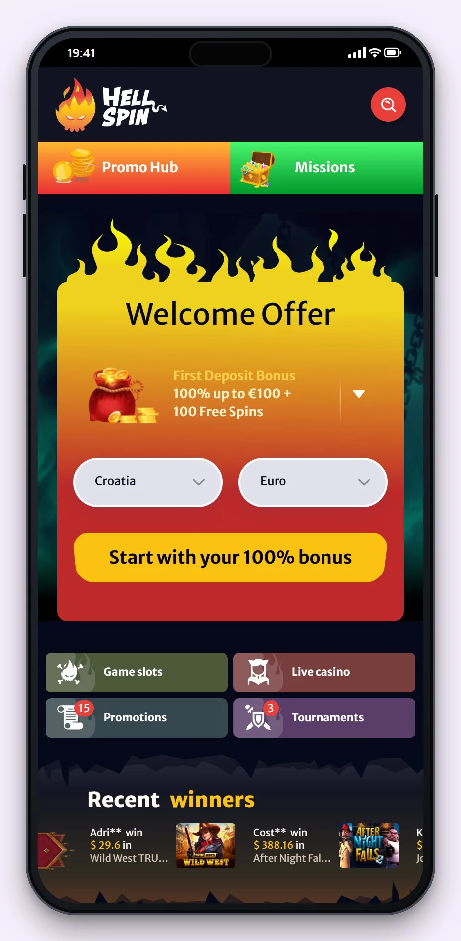 revolut casino: predvorje casina HellSpin