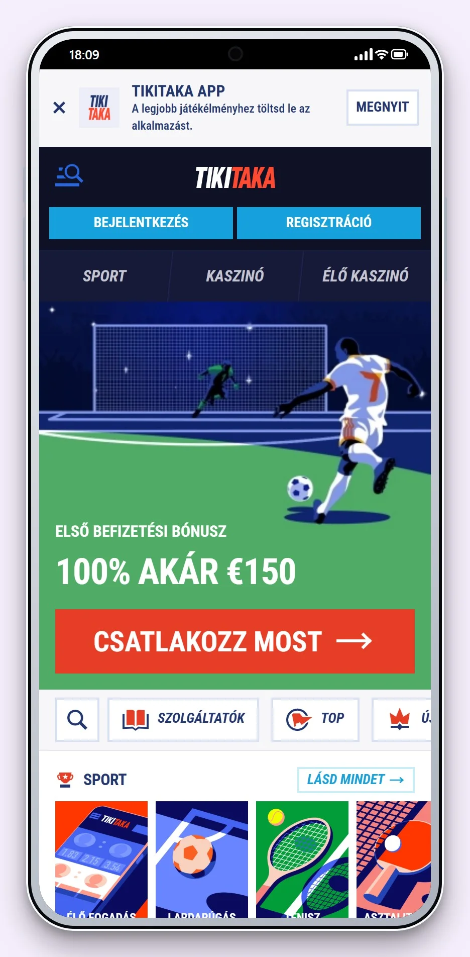 Revolut kaszinó: TikiTaka kaszinó kezdőlapja