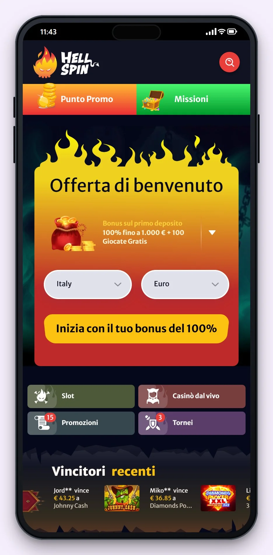 revolut casino: la homepage del casinò HellSpin