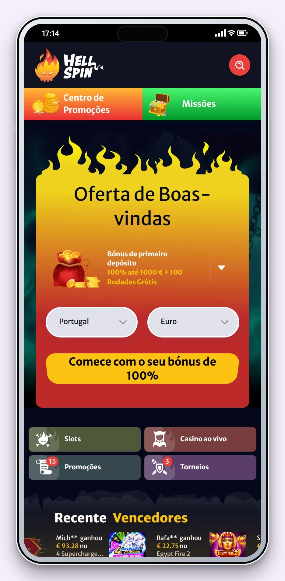 revolut online casino: a página inicial do casino HellSpin