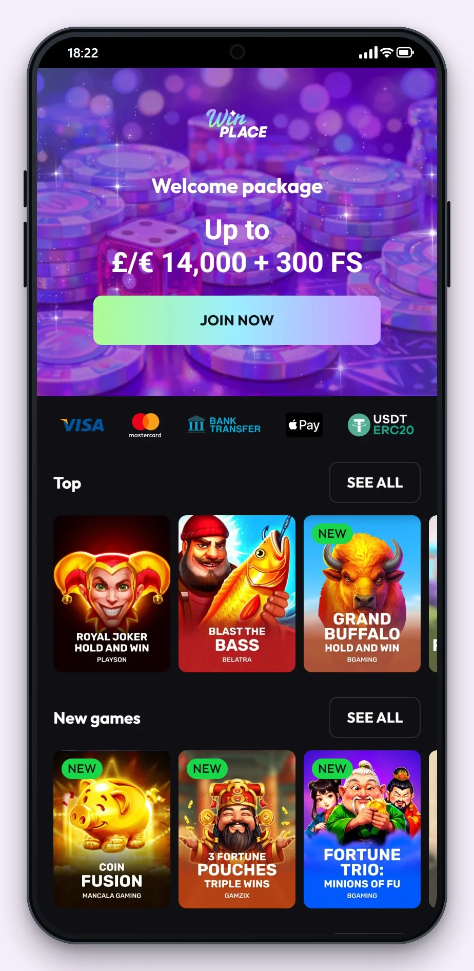 revolut cazinouri: lobby-ul cazinoului WinPlace